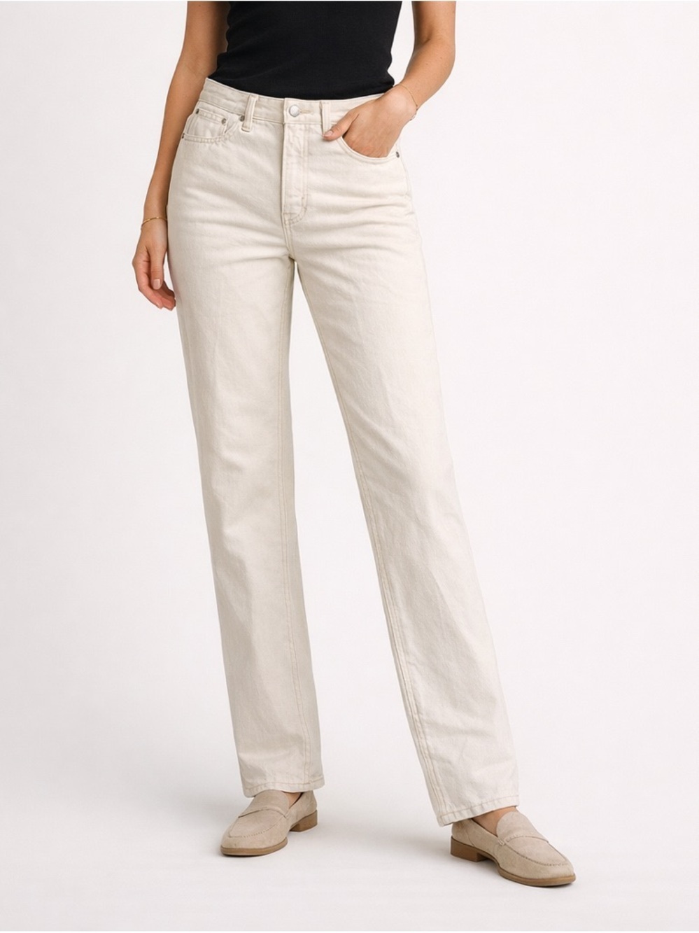 J. Crew Straight Leg Jeans in Cream
